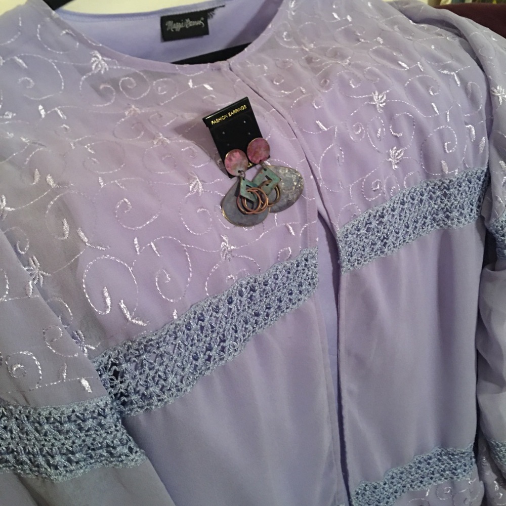 2 piece Lavender Jacket & tank plus FREE Earrings